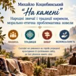 ПРЕЗЕНТАЦІЯ. 9 клас. М.Коцюбинський. “На камені”. Народні звичаї і традиції киримли. Морально-етична проблематика новели. + пакет матеріалів