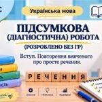 9 клас. Підсумкова (діагностична) робота “Повторення. Просте ускладнене речення” 2 варіанти (без ГР)