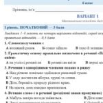 Фото розробки: 6 клас. Укр.мова. Підсумкова (діагностична) робота “Повторення та узагальнення вивченого в 5 класі” 2 варіанти (без ГР)