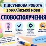 8 клас. Підсумкова робота з укр. мови “Словосполучення”. МНП Голуб; 2 варіанти; БЕЗ ГР!!!