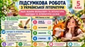 5 клас. Підсумкова (діагностична) робота з укр. л-ри “МАЛІ ЖАНРИ ФОЛЬКЛОРУ ТА ЛІТЕРАТУРИ. НАРОДНІ ТА ЛІТЕРАТУРНІ КАЗКИ” МНП Яценко; БЕЗ ГР!!!! 2 варіа