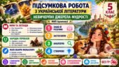 5 клас. Підсумкова (діагностична) робота з укр. л-ри “НЕВИЧЕРПНІ ДЖЕРЕЛА МУДРОСТІ” МНП Архипової; 2 варіанти; БЕЗ ГР!!!