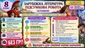 8 клас. Підсумкова (діагностична) робота із заруб. л-ри ЗА І СЕМЕСТР МНП Ніколенко; підр. Ніколенко; БЕЗ ГР!! 2 варіанти