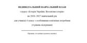 Індивідуальна програма розвитку з історії для 6 класу 1,5 год/тиждень(ООП, 3 та 4 рівень підтримки) Адаптація
