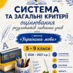 Загальні критерії оцінювання результатів навчання.УКРАЇНСЬКА МОВА