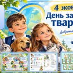 МЕГАНАБІР ДО ДНЯ ЗАХИСТУ ТВАРИН — 4 ЖОВТНЯ (презентація + плакат + розтяжка + робочі арк + мегарозмальовка + пам’ятка))