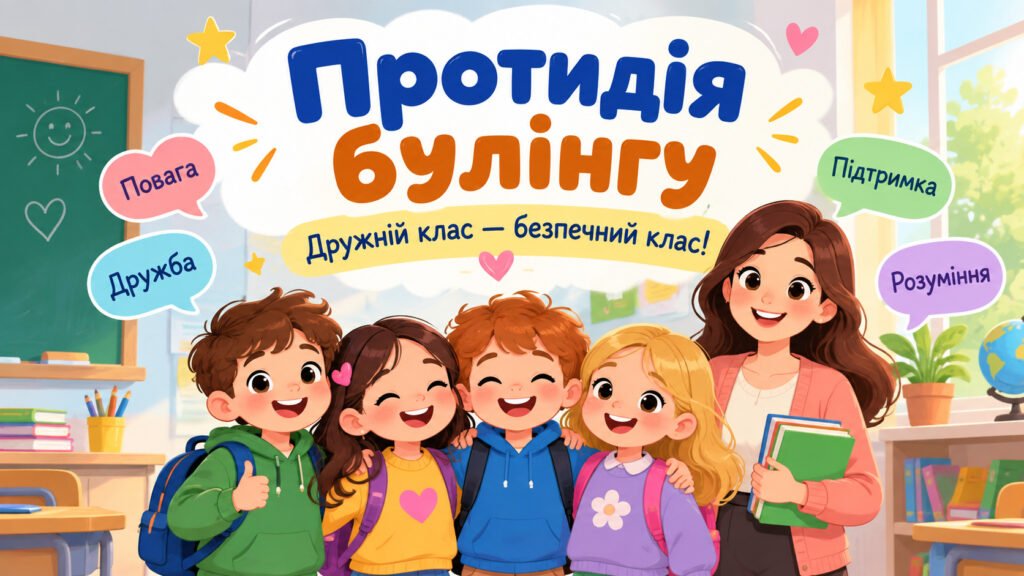 Головне зображення розробки: Протидія булінгу | Яскрава презентація для 1–4 класів | 16 слайдів