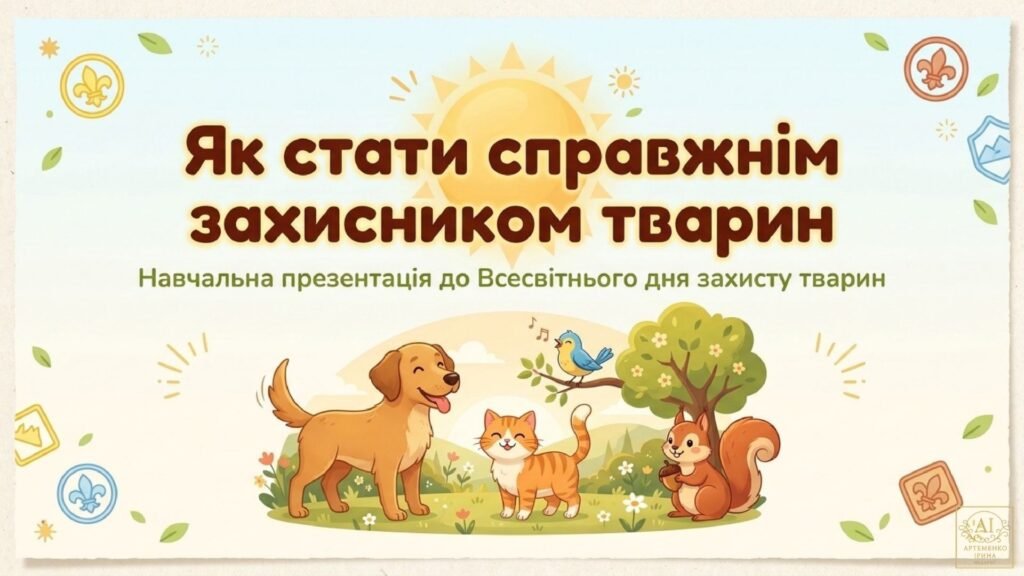Головне зображення розробки: 4 жовтня День захисту тварин. Презентація «Як стати справжнім захисником»