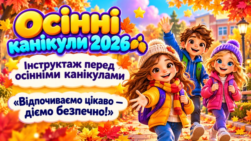 Головне зображення розробки: Інструктаж — Пам’ятка на осінні канікули 2026
