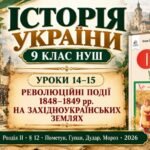Історія України, 9 клас НУШ. Уроки 14–15. Революція 1848–1849 рр. Пометун, 2026