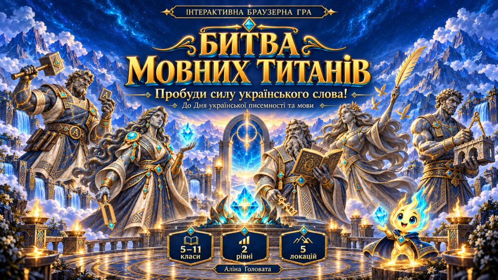 Головне зображення розробки: День української писемності та мови 2026. Браузерна гра-квест “Битва мовних титанів”