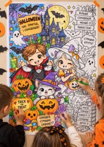 🎃🖍️ ВЕЛИКА РОЗМАЛЬОВКА ДО HALLOWEEN! 👻🕸️ 1, 4, 9, 16, 25 АРКУШІВ
