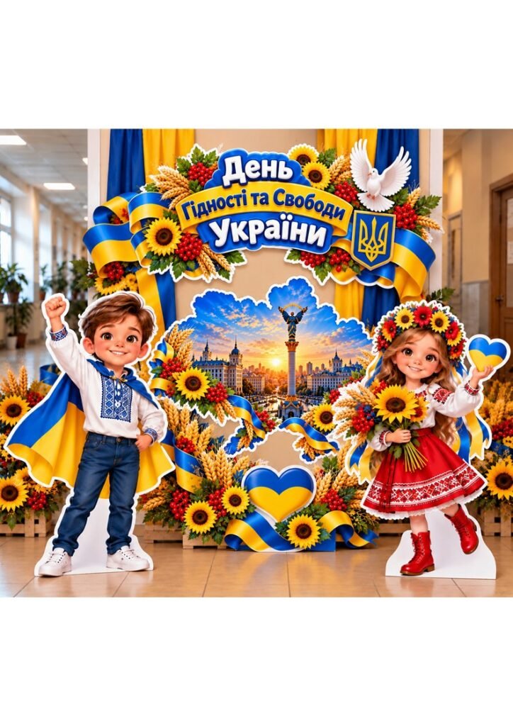 Головне зображення розробки: 🇺🇦✨ МЕГА ФОТОЗОНА ДО ДНЯ ГІДНОСТІ ТА СВОБОДИ УКРАЇНИ 💙💛