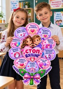 🌸💗 ЯСКРАВА КВІТКА «СТОП БУЛІНГ» — ПРО ПОВАГУ, ДОБРОТУ ТА БЕЗПЕКУ!