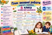 План виховної роботи класного керівника на 2026–2027 навчальний рік