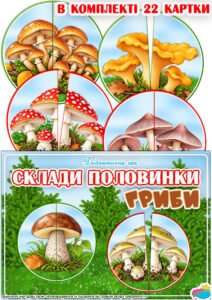 Дидактична гра “Склади половинки. Гриби”