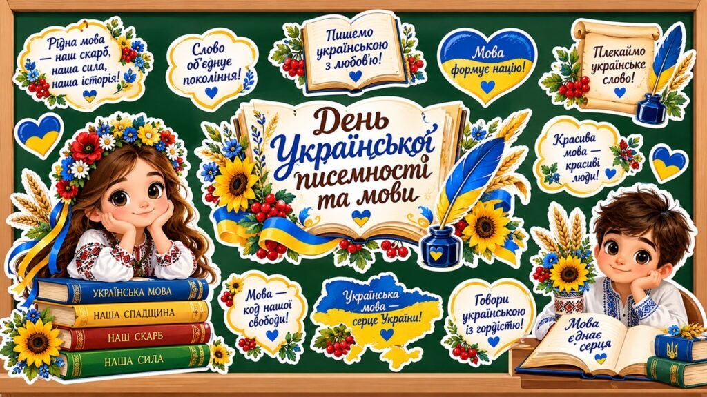 Головне зображення розробки: 💙💛📚ОФОРМЛЕННЯ ДОШКИ ДО ДНЯ УКРАЇНСЬКОЇ ПИСЕМНОСТІ ТА МОВИ💙💛📚