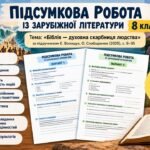Підсумкова робота із зар літ (8 клас НУШ) з теми «Біблія — духовна скарбниця людства». Підручник Є. Волощук. Без ГР