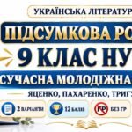 ПІДСУМКОВА РОБОТА З УКРАЇНСЬКОЇ ЛІТЕРАТУРИ — 9 КЛАС НУШ. Тема: «Сучасна молодіжна проза». Підручник: Т.Яценко