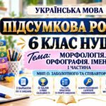 ПІДСУМКОВА РОБОТА З УКРАЇНСЬКОЇ МОВИ — 6 КЛАС НУШ. Тема: «Морфологія. Орфографія. Іменник» — І ЧАСТИНА. МНП: О. Заболотного