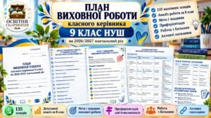 План виховної роботи класного керівника 9 класу НУШ на 2026/2027 навчальний рік | 135 заходів | Активні посилання