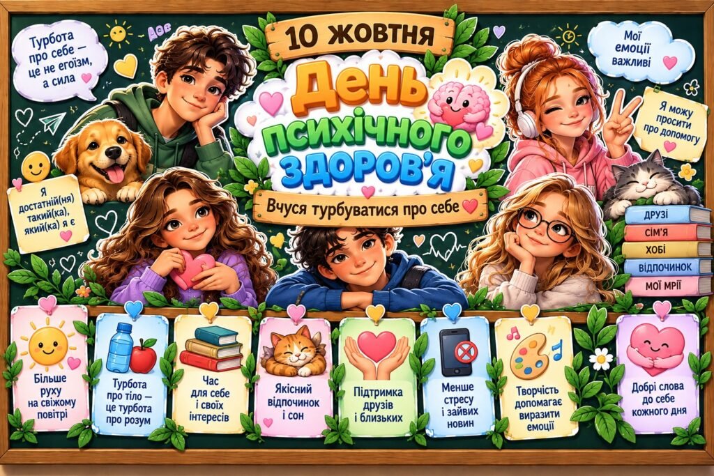 Головне зображення розробки: 🧠 Оформлення до Дня психічного здоров’я — 10 жовтня