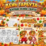 Фото розробки: 🎃🍂 ДЕНЬ ГАРБУЗА — ЯСКРАВЕ ОСІННЄ СВЯТО! 🍂🎃 Презентація+конспект+оформлення+ростові фігури+фоторамка+розмальовки