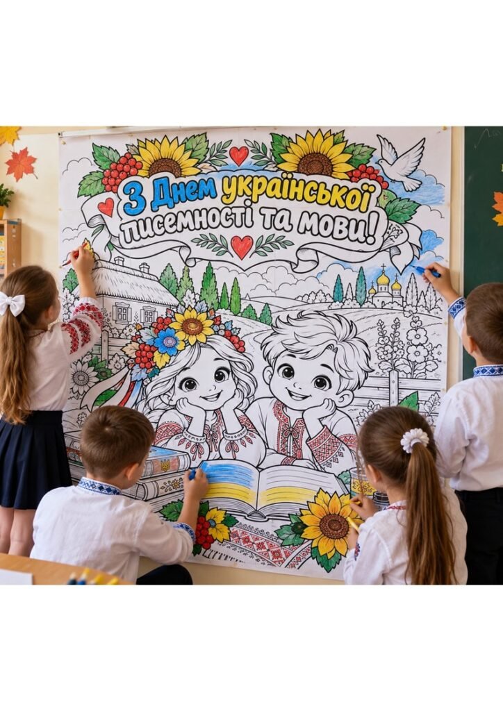 Головне зображення розробки: 📚✨ ВЕЛИКА РОЗМАЛЬОВКА ДО ДНЯ УКРАЇНСЬКОЇ ПИСЕМНОСТІ ТА МОВИ! 🇺🇦💙💛1, 2, 4, 9, 16, 25 аркушів