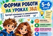 Критерії оцінювання для учнів 5–6 класів за різними формами роботи з предмету ЗБД