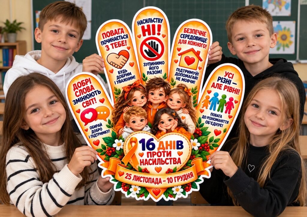 Головне зображення розробки: 🧡🖐️ ВЕЛИКА ДОЛОНЬКА + 22 ТЕМАТИЧНІ ДОЛОНЬКИ «16 ДНІВ ПРОТИ НАСИЛЬСТВА» 🖐️🧡
