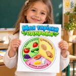 Фото розробки: 🍎🥦 Яскрава аплікація «Тарілка здорового харчування» 🥕🍓