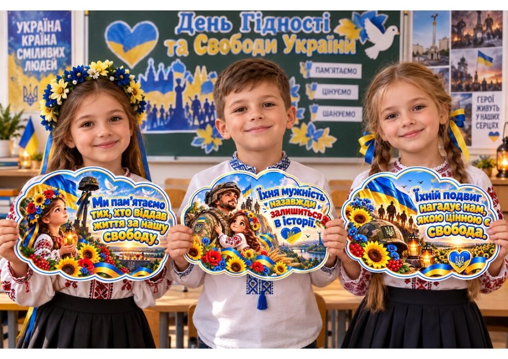 Головне зображення розробки: 📚🇺🇦 ФЛЕШМОБ ДО ДНЯ ГІДНОСТІ ТА СВОБОДИ УКРАЇНИ