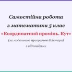 Самостійна робота з математики 5 клас «Координатний промінь. Кут» з відповідями за програмою О.Істера