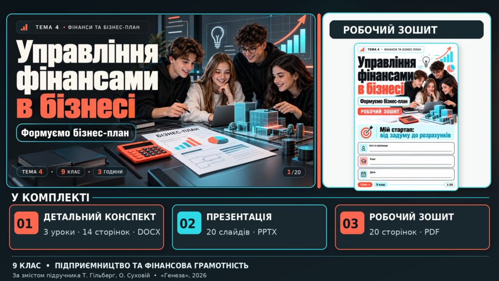 Головне зображення розробки: Управління фінансами в бізнесі. Формуємо бізнес-план | 9 клас Підприємництво та фінансова грамотність
