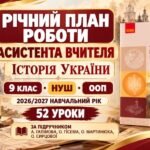 Річний план роботи асистента вчителя з історії України. 9 клас НУШ. Галімов. 2026/2027