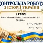 Підсумкова контрольна робота «Виникнення і становлення Русі-України» | Історія України | 7 клас НУШ | Щупак, Бурлака, Дрібниця, Желіба, Піскарьова | 4
