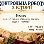 Підсумкова контрольна робота «Я та інші: спільнота, рівність, родина і громада» | Україна і світ | 5 клас НУШ | Кафтан, Козорог, Костюк, Селіваненко,