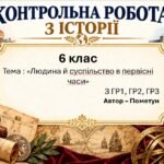 Підсумкова контрольна робота «Людина й суспільство в первісні часи» | Досліджуємо історію і суспільство | 6 клас НУШ | Пометун, Ремех | 4 рівні | 2 ва