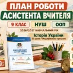 Річний план роботи асистента вчителя. 9 клас НУШ. 2026/2027. Історія України (ООП)