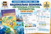 Робочі аркуші з географії. 9 клас НУШ. Урок 14. «Національна економіка. Секторальна структура господарства. Типи країн». § 12. Запотоцький (2026)