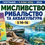Робочі аркуші з географії. 9 клас НУШ. Урок 18. «Мисливство. Рибальство та аквакультура». § 14–16. Запотоцький (2026)