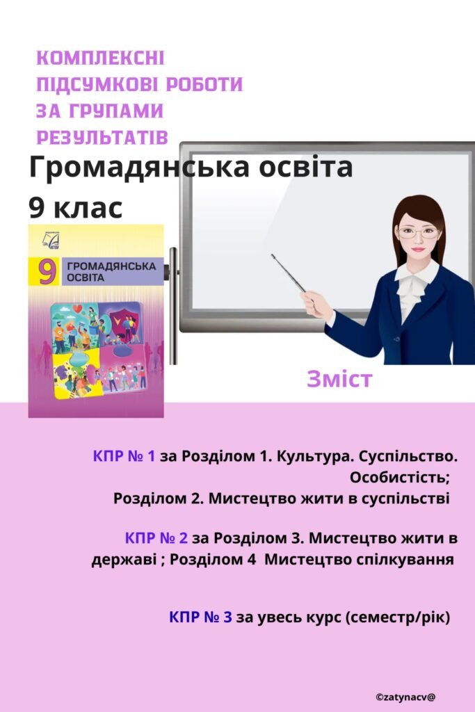Головне зображення розробки: Збірник Комплексних підсумкових для 9 класу НУШ Громадянська освіта.
