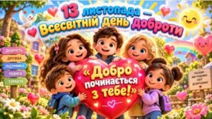 💖🌈 13 ЛИСТОПАДА — ВСЕСВІТНІЙ ДЕНЬ ДОБРОТИ! ✨💝 Анімована інформаційно-ігрова презентація | 30 яскравих слайдів | Інтерактивні ігри 🎮❤️
